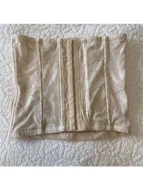 Maidenform Floral Waistnipper Corset Beige Lace Firm Control Shape Wear Women M